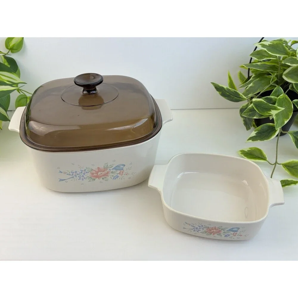 Vtg Dutch Oven Corning Ware Symphony 5L 1L Casseroles A-5-B Country Kitchen